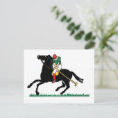 Deco Horse Polo Briefkaart (Staand voorkant)