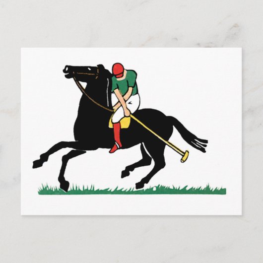Deco Horse Polo Briefkaart (Voorkant)