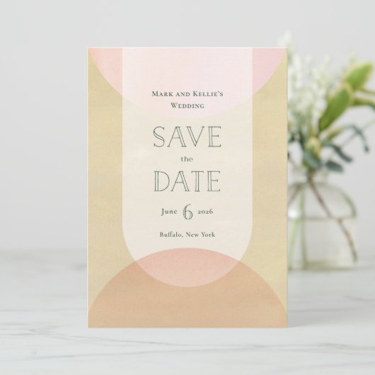 Deco-inspired Save the Date (Staand voorkant)