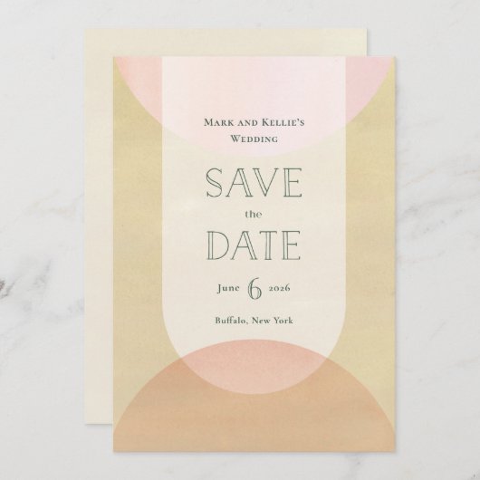 Deco-inspired Save the Date (Voorkant / Achterkant)
