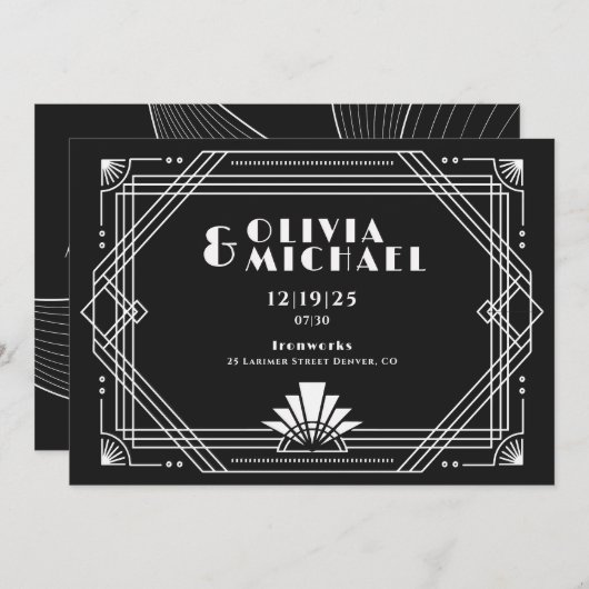 Déco Invitation noire et blanche (Devant / Derrière)