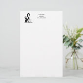  deco-juffrouw met parells Black Transp Briefpapier (Staand voorkant)