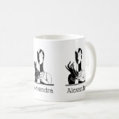  deco-juffrouw met parells Black Transp Koffiemok (Voorkant rechts)