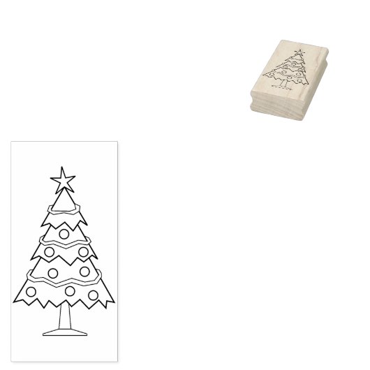 Deco kerstboom kunst stempel (Gestempeld)