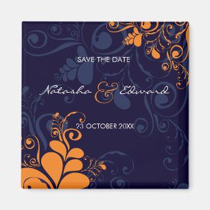 Deco laat zwemmen marineblauw sparen de datum Magn Magneet