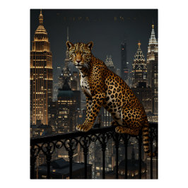 Deco Leopard: Art Deco Elegance Perfect Poster