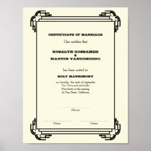Deco lijst keepomwille bruiloft certificaat vertic poster