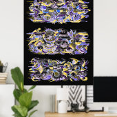 deco' machine-inktkunst poster (Thuiskantoor)