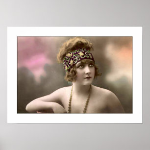 deco - meisje met hoofddoekjes poster