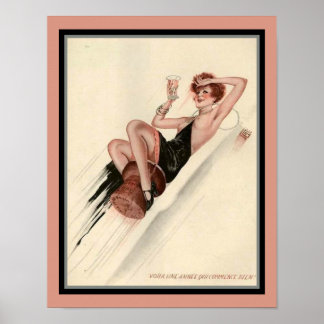 Deco-meisje uit 1920 poster