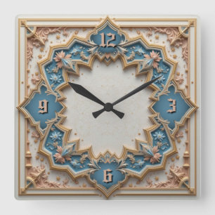 Deco mint vierkante klok