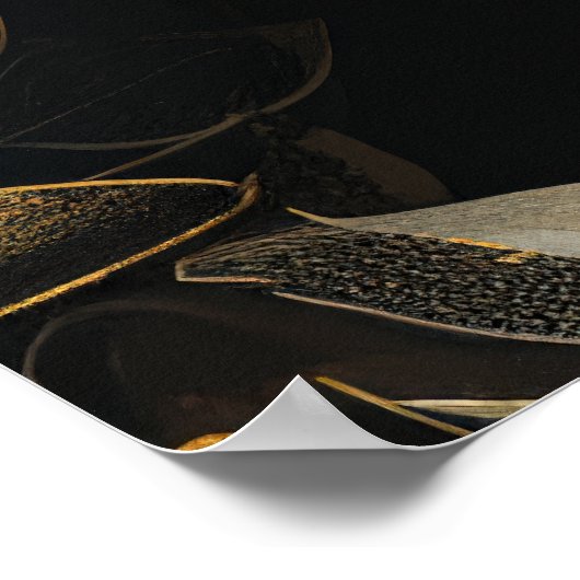 Déco Modèle Floral Or & Gris (Coin)