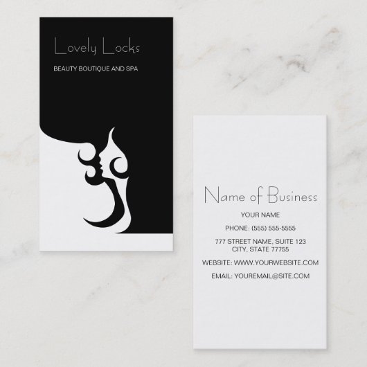 Deco Modern Hair Stylist Visitekaartje (Voorkant / Achterkant)