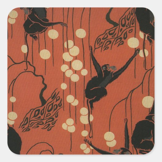  Deco Moderne Apen Vierkante Sticker (Voorkant)