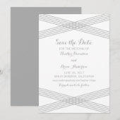 Déco moderne gris Enregistrer la date Invitation (Devant / Derrière)