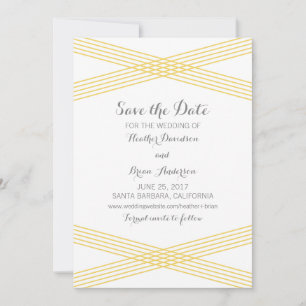 Déco moderne jaune Enregistrer la date Invitation