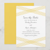 Déco moderne jaune Enregistrer la date Invitation (Devant / Derrière)