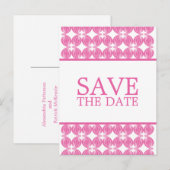 Déco moderne rose Enregistrer la date Carte postal (Devant / Derrière)