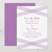 Déco moderne violet Enregistrer la date Invitation (Devant / Derrière)