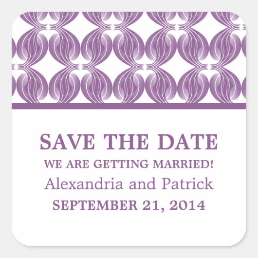 Déco moderne violet Enregistrer les stickers Date (Devant)