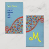 DECO MONOGRAM Oranje blauw Geel Visitekaartje (Voorkant / Achterkant)