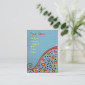 DECO MONOGRAM Oranje blauw Geel Visitekaartje (Staand voorkant)