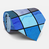Déco Motif bleu Grunge Cravate en verre (Roulé)