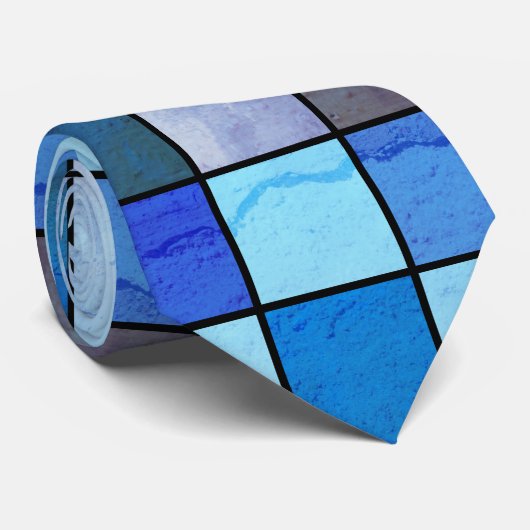 Déco Motif bleu Grunge Cravate en verre (Roulé)