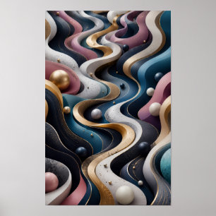 Déco murale abstraite 3D Flux infini