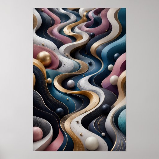 Déco murale abstraite 3D Flux infini  (Devant)