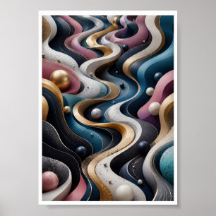 Déco murale abstraite Flux 3D infini
