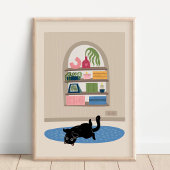 Déco murale de maison confortable chat noir Mignon