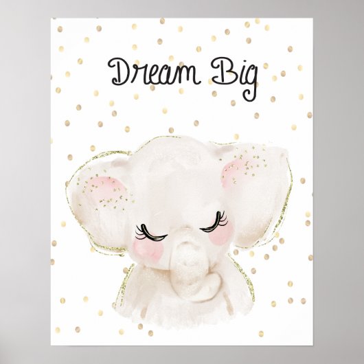 Déco murale de nursery éléphant rêve grand (Devant)