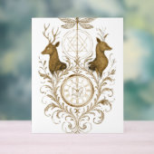 Déco murale esthétique vintage cerf et libellule d (Neutre)