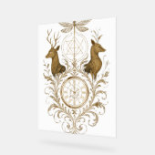 Déco murale esthétique vintage cerf et libellule d (Angle)