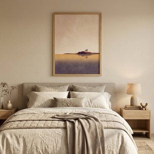 Déco murale minimaliste de réflexion de lac pour s