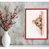 Déco murale Souris Curieuse Mignon Impression Mini