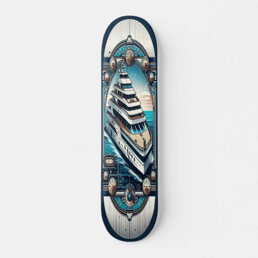 "Deco Nautical Elegance Deck" Skateboard (Voorkant)