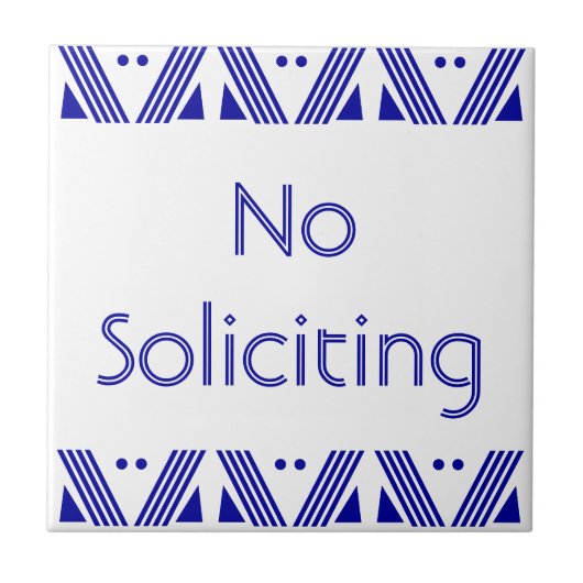Deco No Soliciting Tile Tegeltje (Voorkant)