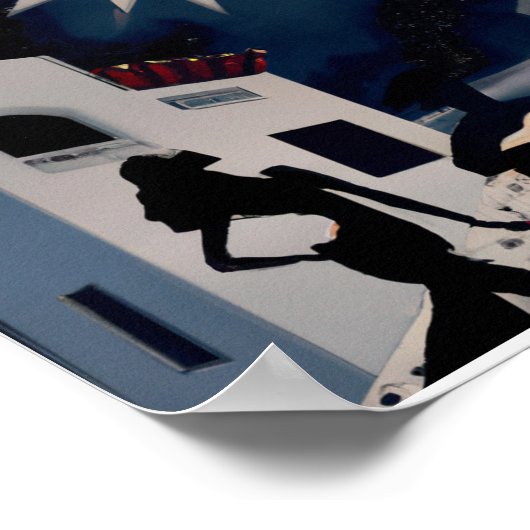 Déco numérique vintage bleu et blanc (Coin)