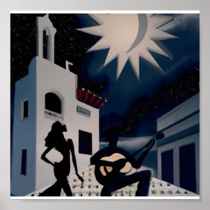 Déco numérique vintage bleu et blanc