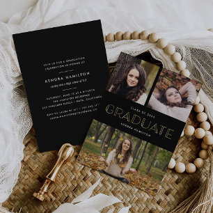 Déco or Faux Photo Graduation Party Invitation