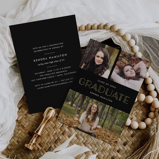 Déco or Faux | Photo Graduation Party Invitation