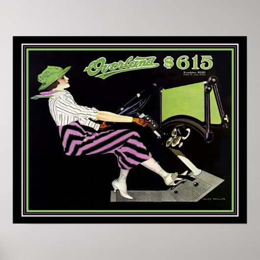 Deco "Overland" Roadster AD- Coles Phillips 16x20 Poster (Voorkant)