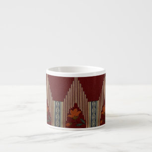 Deco patroon met bloem en spits espresso kop