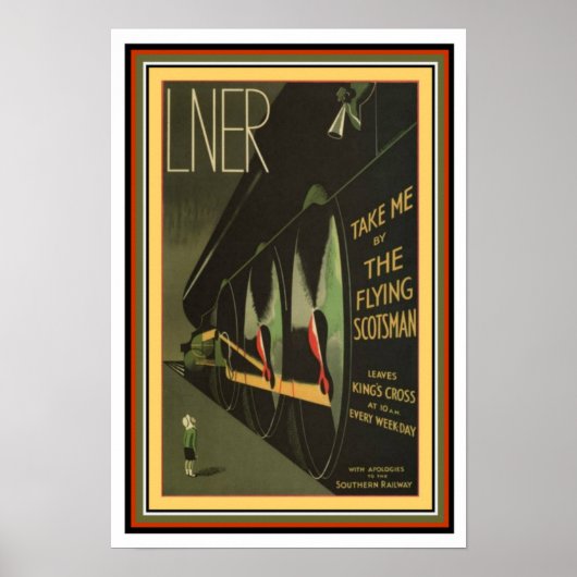 Déco Poster de train écossais volant 13 x 19 (Devant)