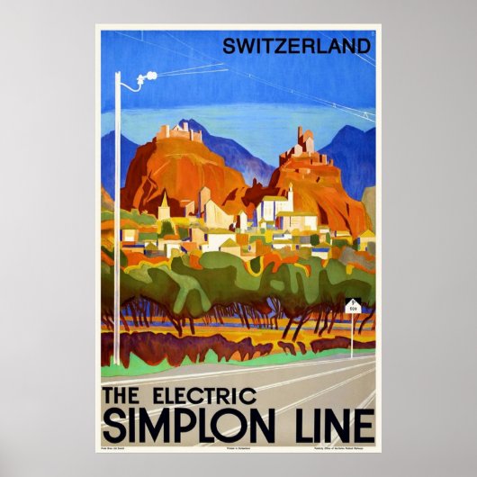  deco-reisposter Zwitsers Sion Valais Poster (Voorkant)