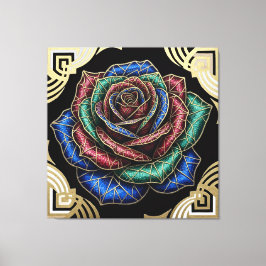 Deco Rose Canvas Afdruk