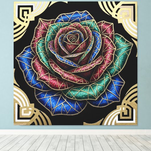 Deco Rose Canvas Afdruk (Insitu (Houten vloer))