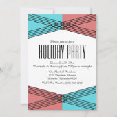 Déco rouge turquoise Invitation de fête de vacance (Devant)